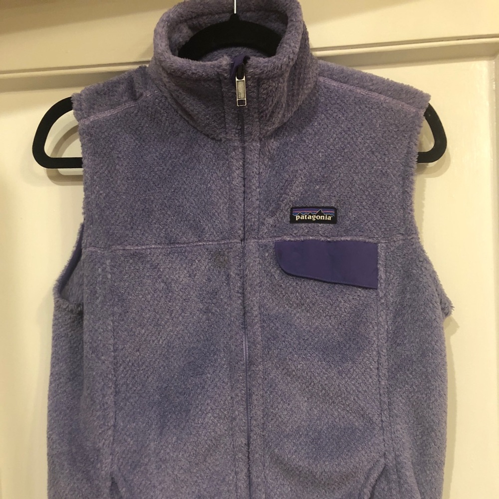 Women's Purple Patagonia Fuzzy Vest